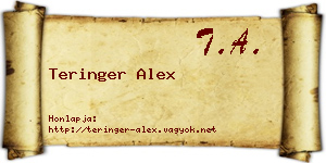 Teringer Alex névjegykártya